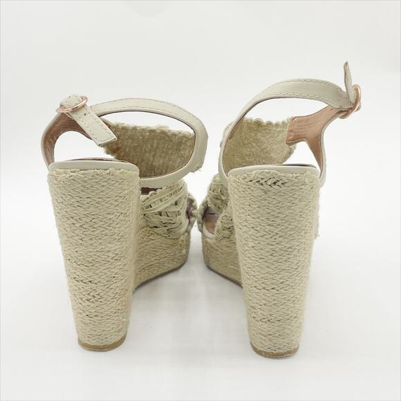 Lucky Brand Ridgeview Macrame Platform Wedge Sandal Cream Tan 8 - Picture 4 of 10